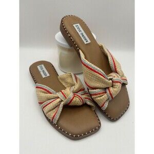 STEVE MADDEN Women's Skippie Slide Sandal Nat Multi Size: US 6 NWOT